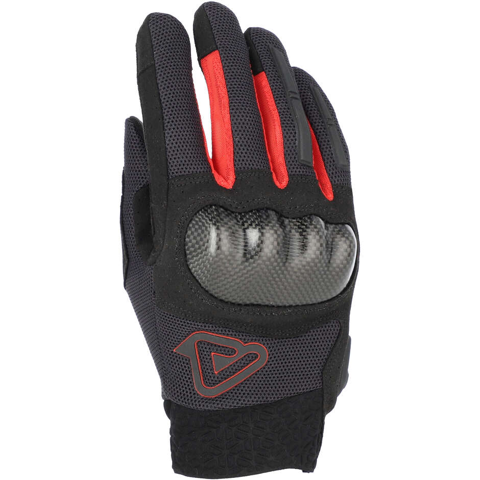 Acerbis CE RAMSEY MY VENTED PRO Motorradhandschuhe Schwarz Rot