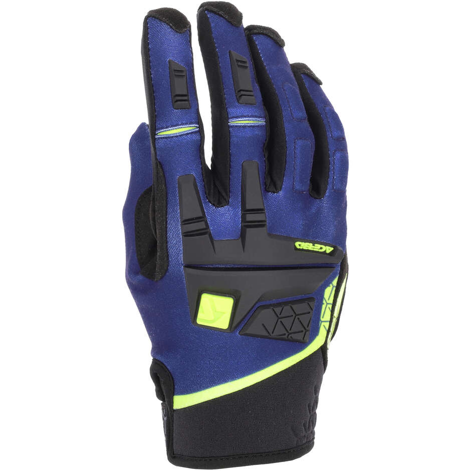 Acerbis CE X-ENDURO Cross Enduro Motorradhandschuhe Blau Gelb
