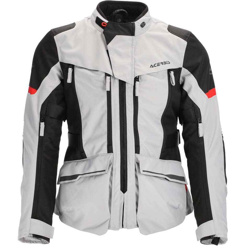 Acerbis CE X-ROVER Women's Motorcycle Jacket Grey/Red