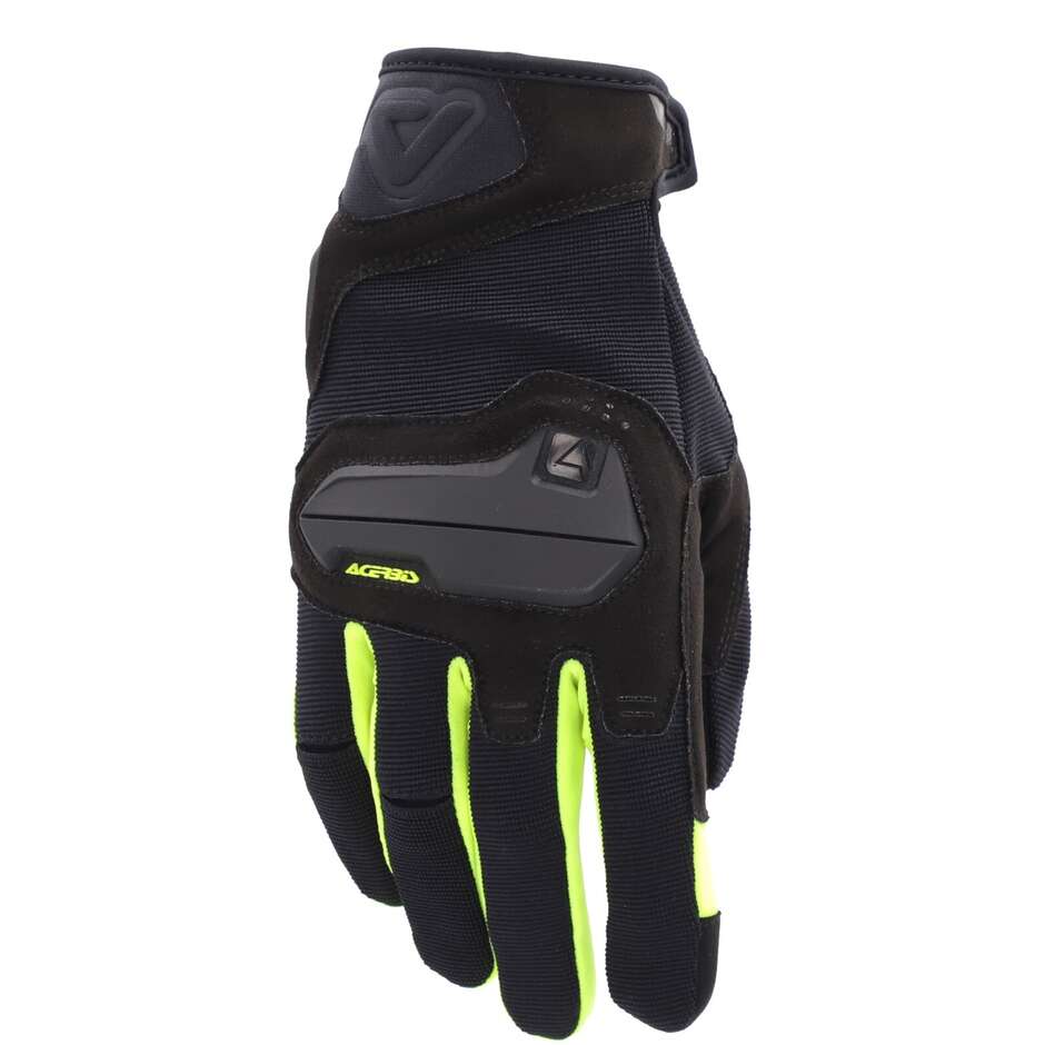 Acerbis CE X-STREET Schwarz Gelbe Motorradhandschuhe aus Sommerstoff