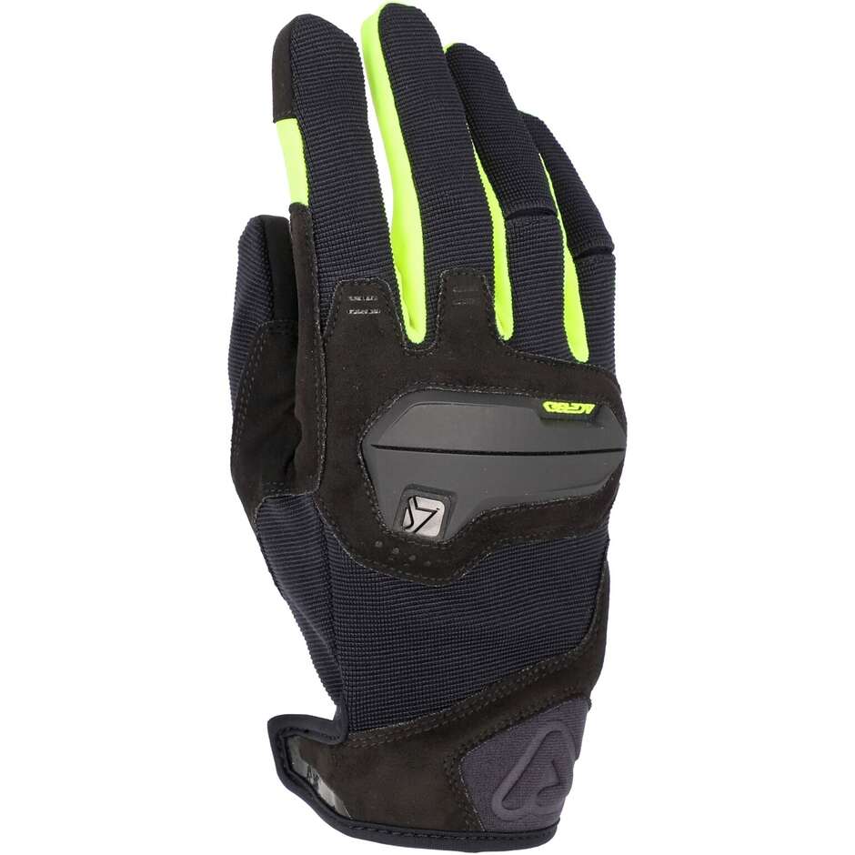 Acerbis CE X-STREET Schwarz Gelbe Motorradhandschuhe aus Sommerstoff