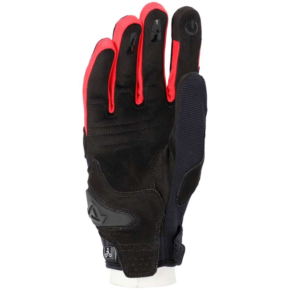 Acerbis CE X-STREET Schwarz-Rote Motorradhandschuhe aus Sommerstoff