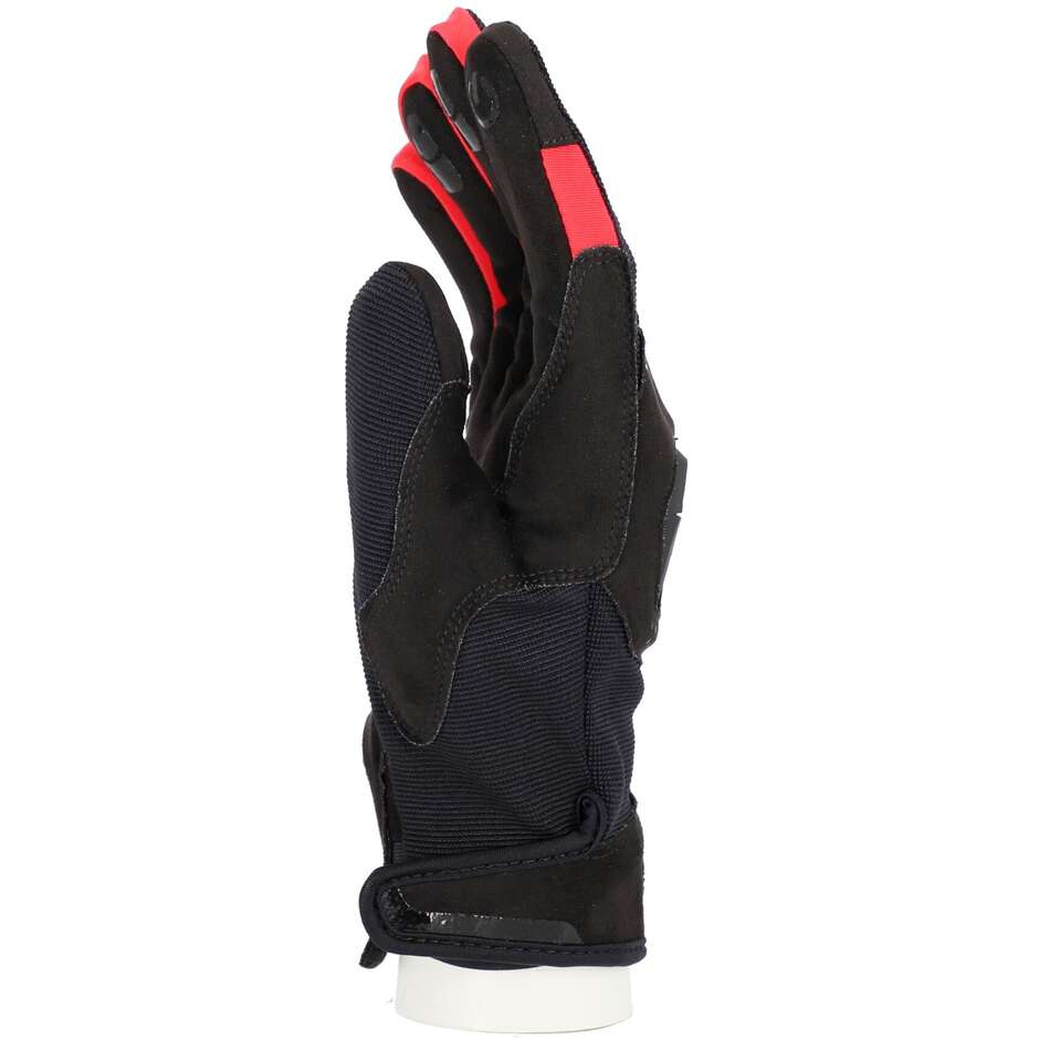 Acerbis CE X-STREET Schwarz-Rote Motorradhandschuhe aus Sommerstoff