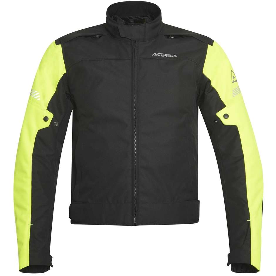 Acerbis DISCOVERY GHIBLY CE Fabric Motorcycle Jacket Black Yellow Fluo