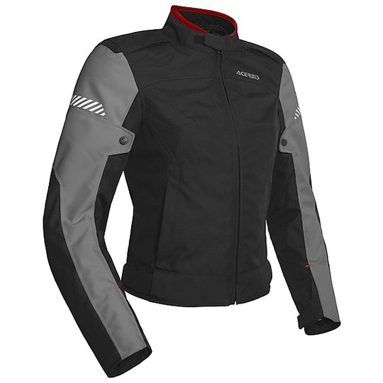 Acerbis Discovery Ghibly Lady Touring Fabric Motorcycle Jacket Black Gray