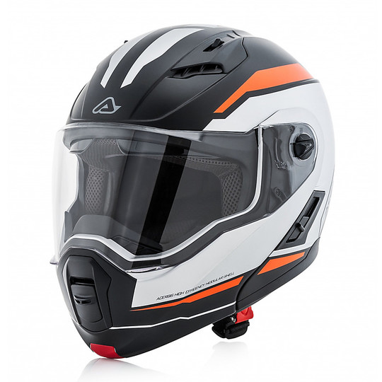 Acerbis Double Visor Modular Motorcycle Helmet Derwel Black Orange