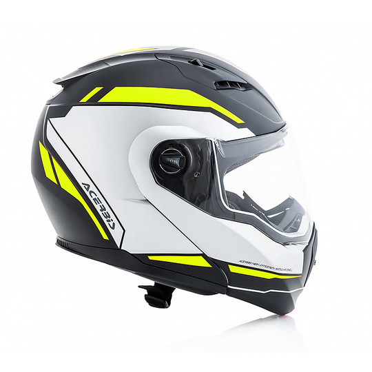 Acerbis Double Visor Modular Motorcycle Helmet Derwel Black Yellow
