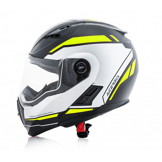 Acerbis Double Visor Modular Motorcycle Helmet Derwel Black Yellow