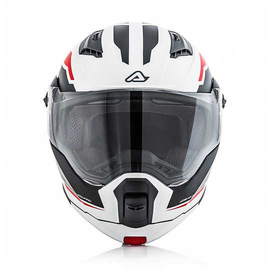 Acerbis Double Visor Modular Motorcycle Helmet Derwel White Red