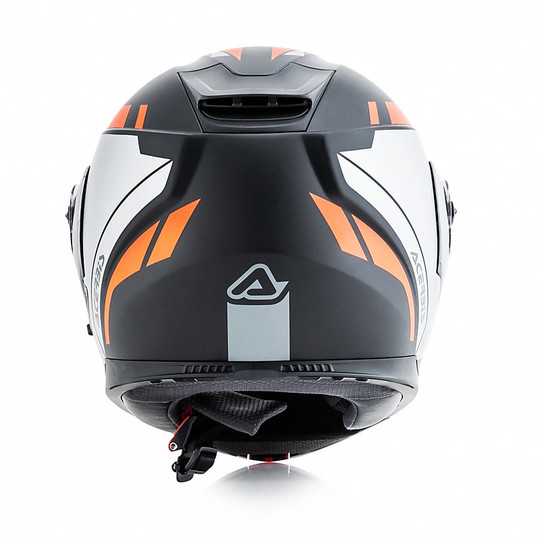Acerbis Double Visor Modular Motorradhelm Derwel Schwarz Orange