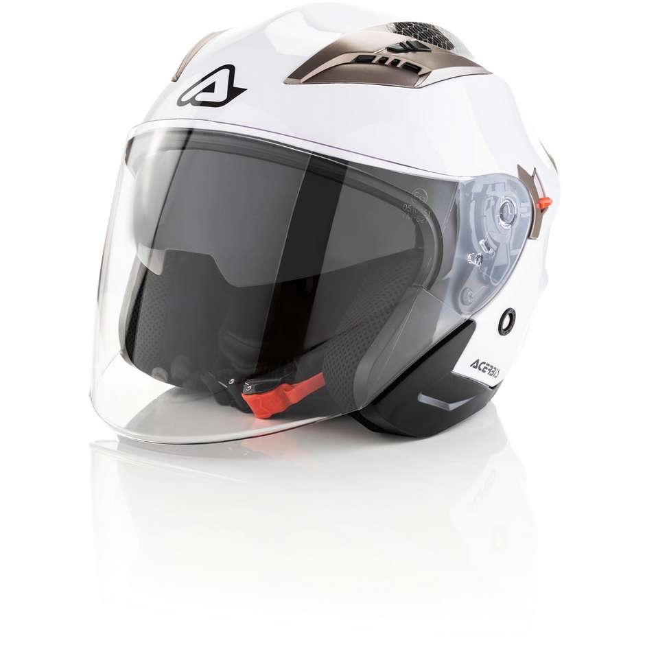Acerbis FIRSTWAY Double Visor Motorcycle Helmet Jet Glossy White