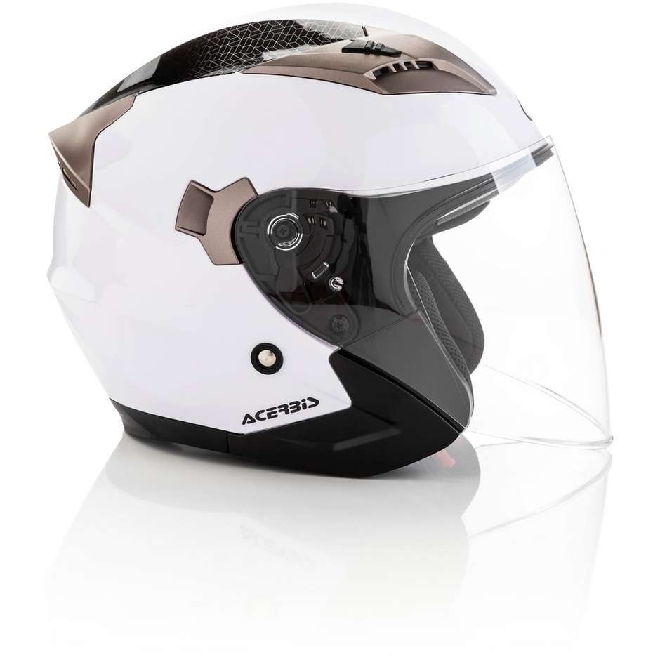 Acerbis FIRSTWAY Double Visor Motorcycle Helmet Jet Glossy White