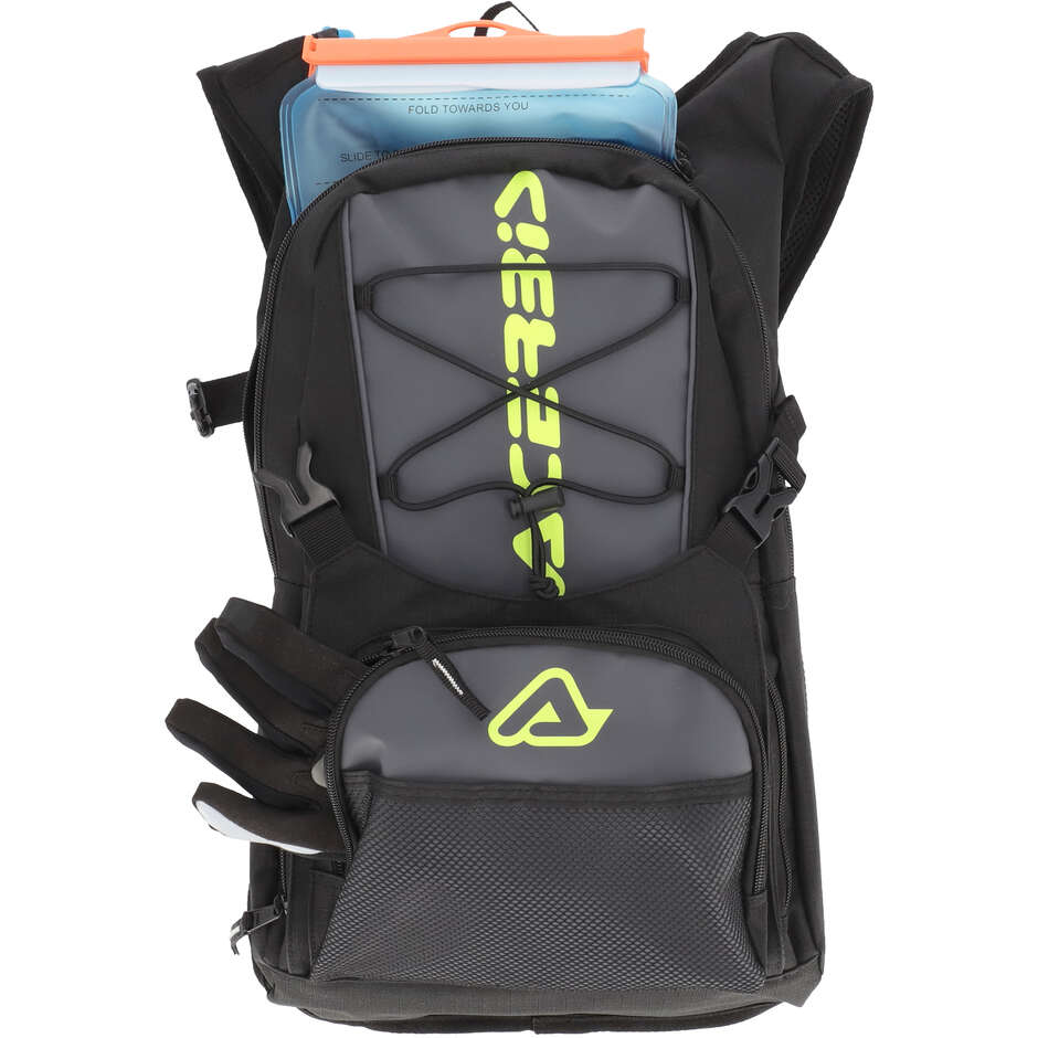 Acerbis H2O Logo Motorcycle Backpack Black Yellow