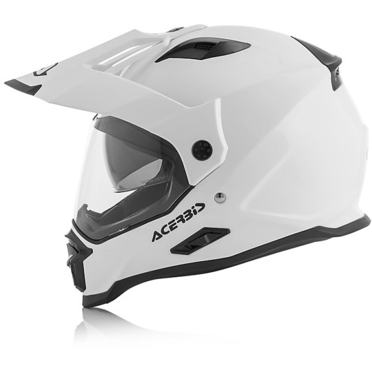 Acerbis Integral Moto Helmet Double Glossy Reactive White Visor