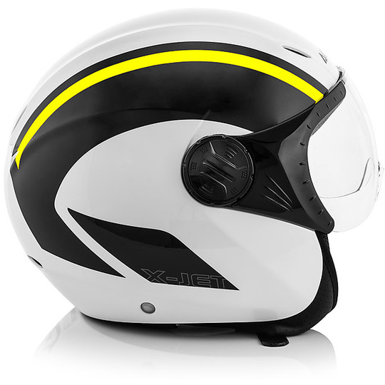 Acerbis Jet K-Jet On Bike White / Yellow Lucido Helmet