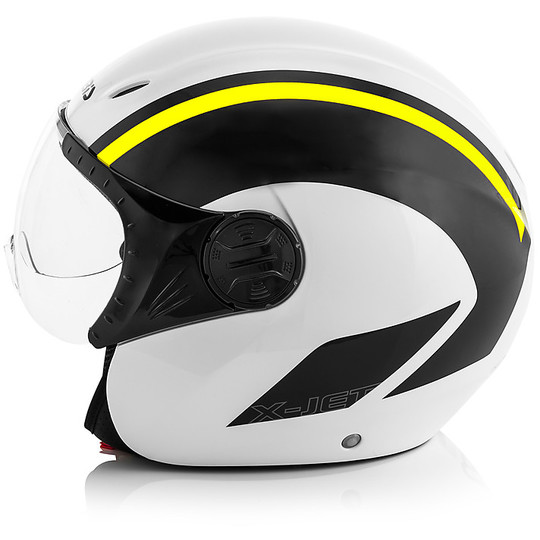 Acerbis Jet K-Jet On Bike White / Yellow Lucido Helmet