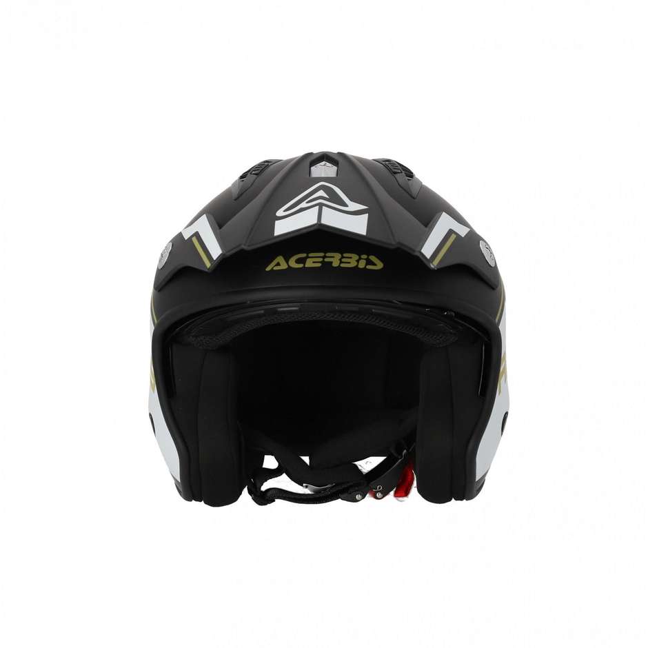 Acerbis Jet Motorcycle Helmet Model ARIA Black White Gold