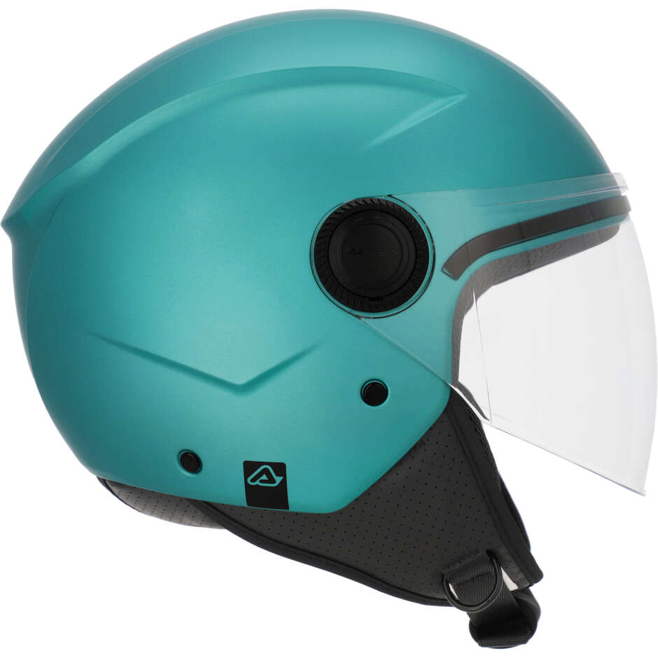 Acerbis Jet Motorcycle Helmet With Visor Brezza Metallic Turquoise