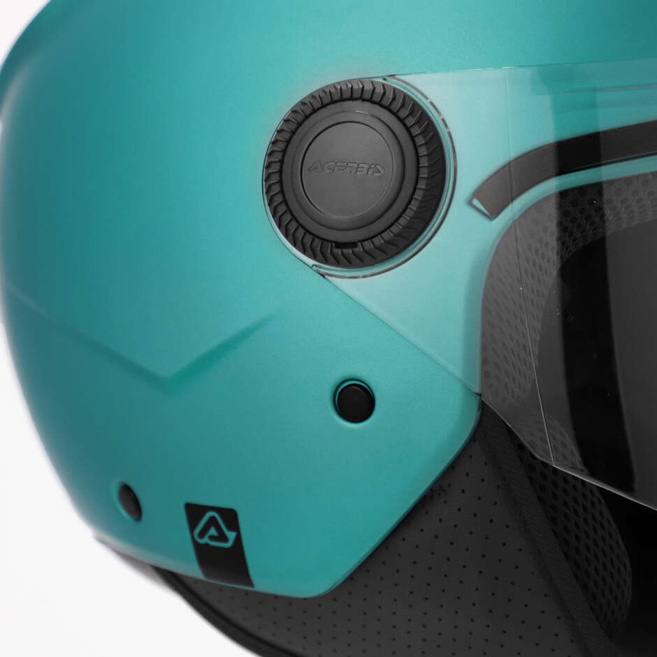 Acerbis Jet Motorcycle Helmet With Visor Brezza Metallic Turquoise