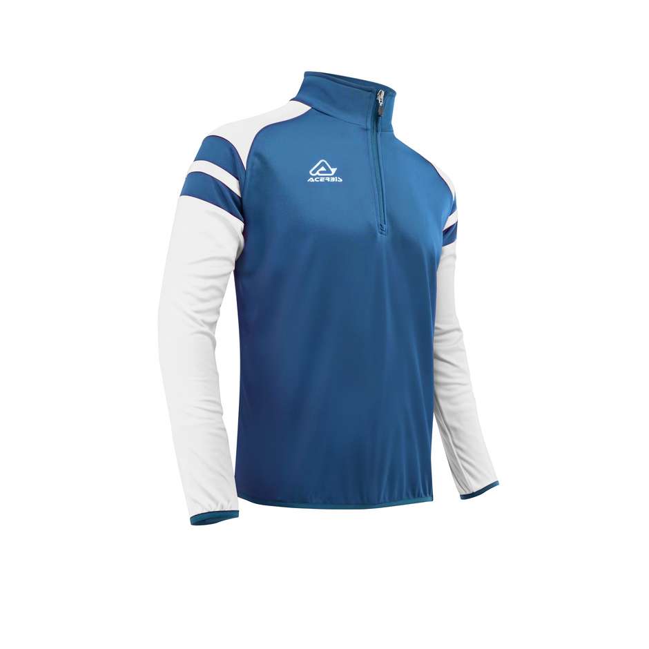 Acerbis KEMARI Royale Trainings-Sweatshirt mit halbem Reißverschluss Blau Weiß