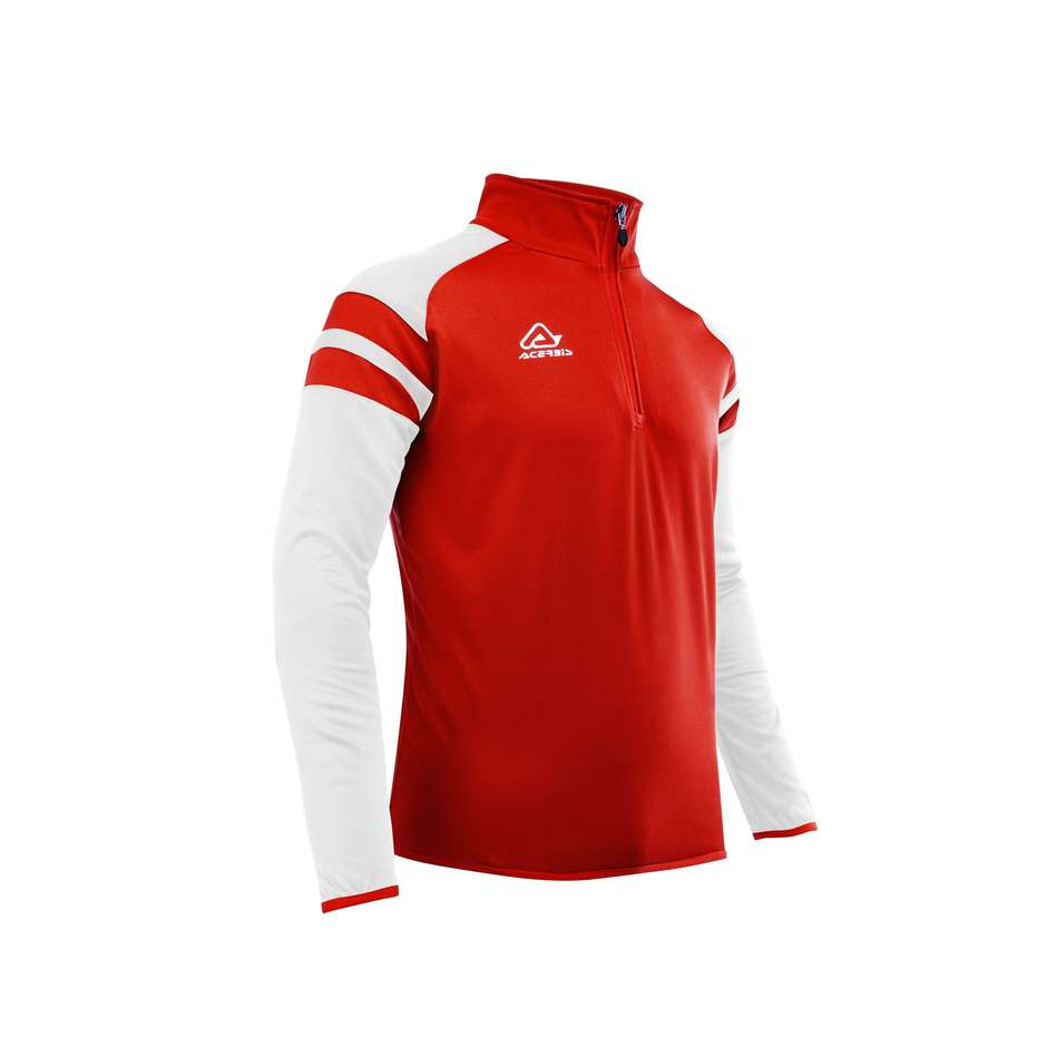Acerbis KEMARI Trainings-Sweatshirt mit halbem Reißverschluss Rot Weiß