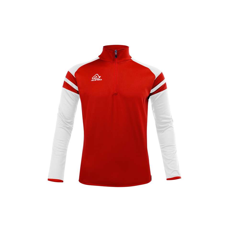 Acerbis KEMARI Trainings-Sweatshirt mit halbem Reißverschluss Rot Weiß