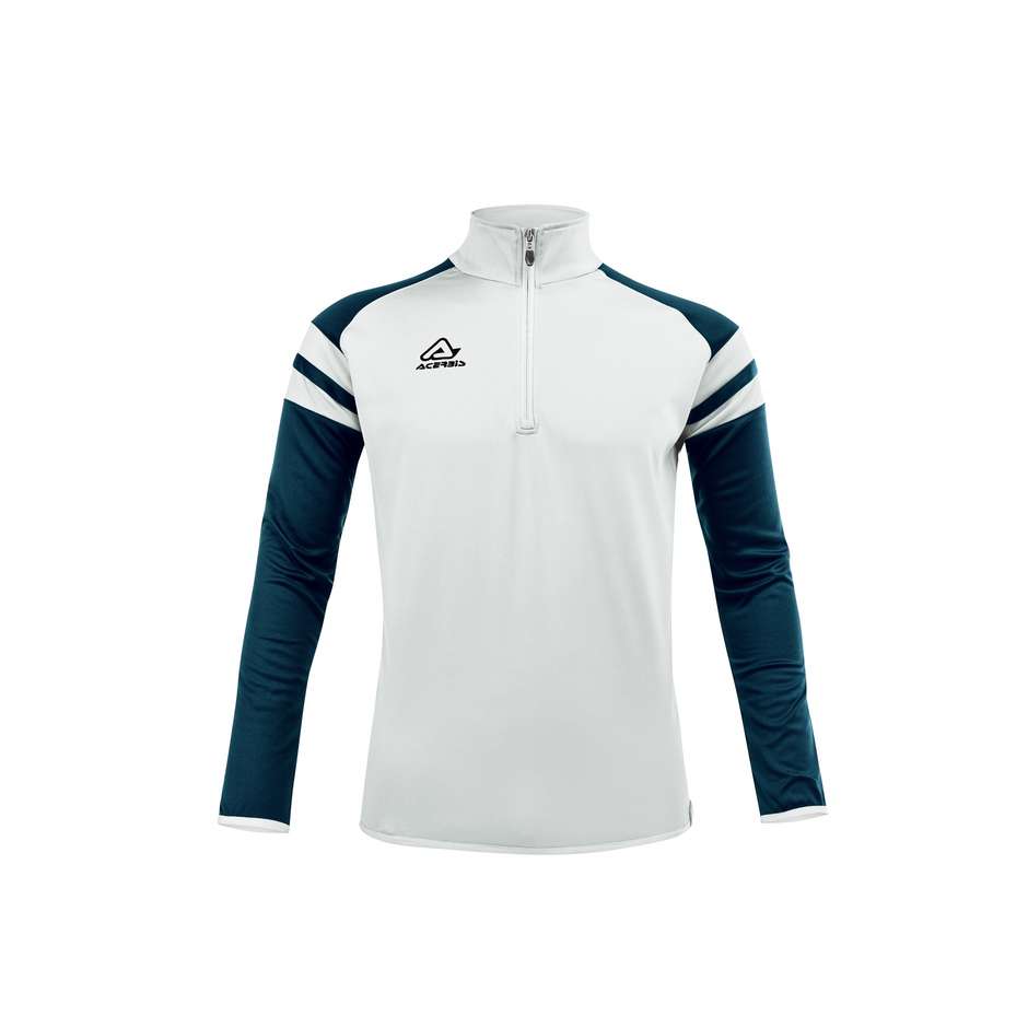 Acerbis KEMARI Trainings-Sweatshirt mit halbem Reißverschluss, weiß, blau