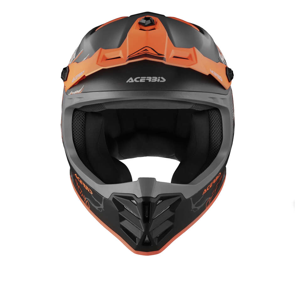 ACERBIS Kids PROFILE JUNIOR Motocross Enduro Helmet Black Orange Fluo