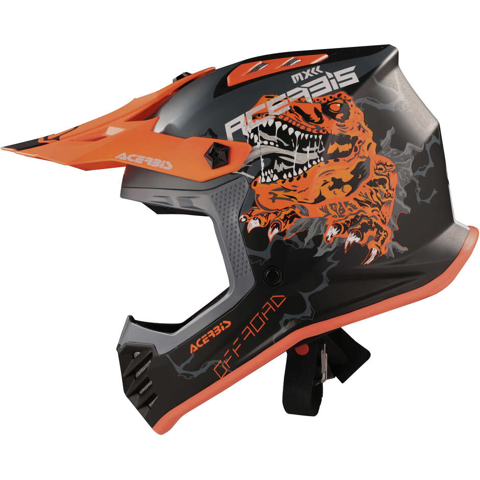 ACERBIS Kids PROFILE JUNIOR Motocross Enduro Helmet Black Orange Fluo