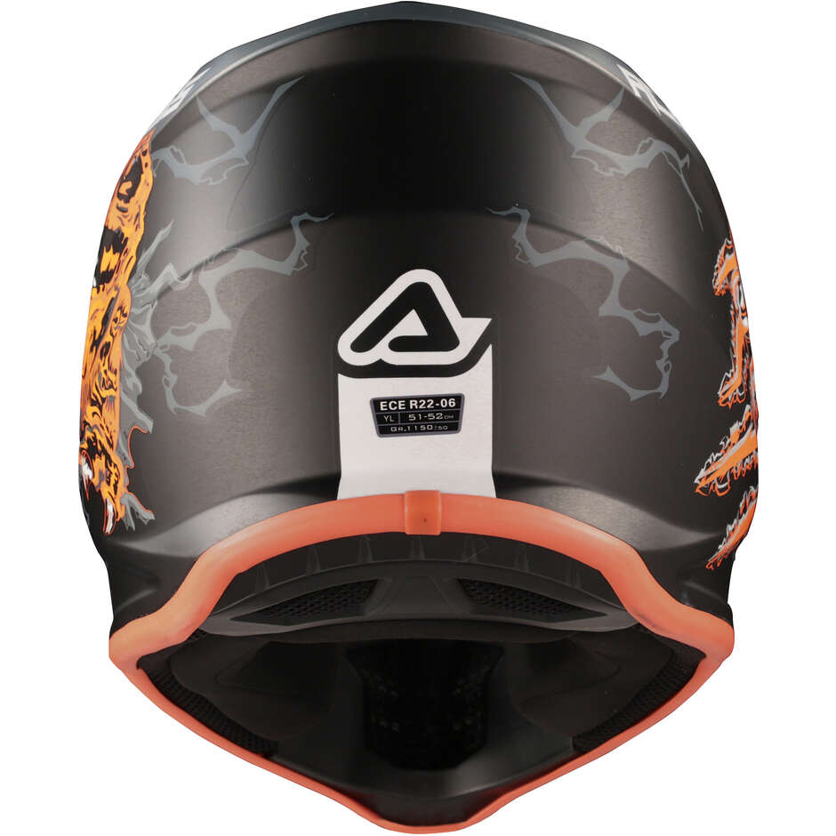 ACERBIS Kids PROFILE JUNIOR Motocross Enduro Helmet Black Orange Fluo