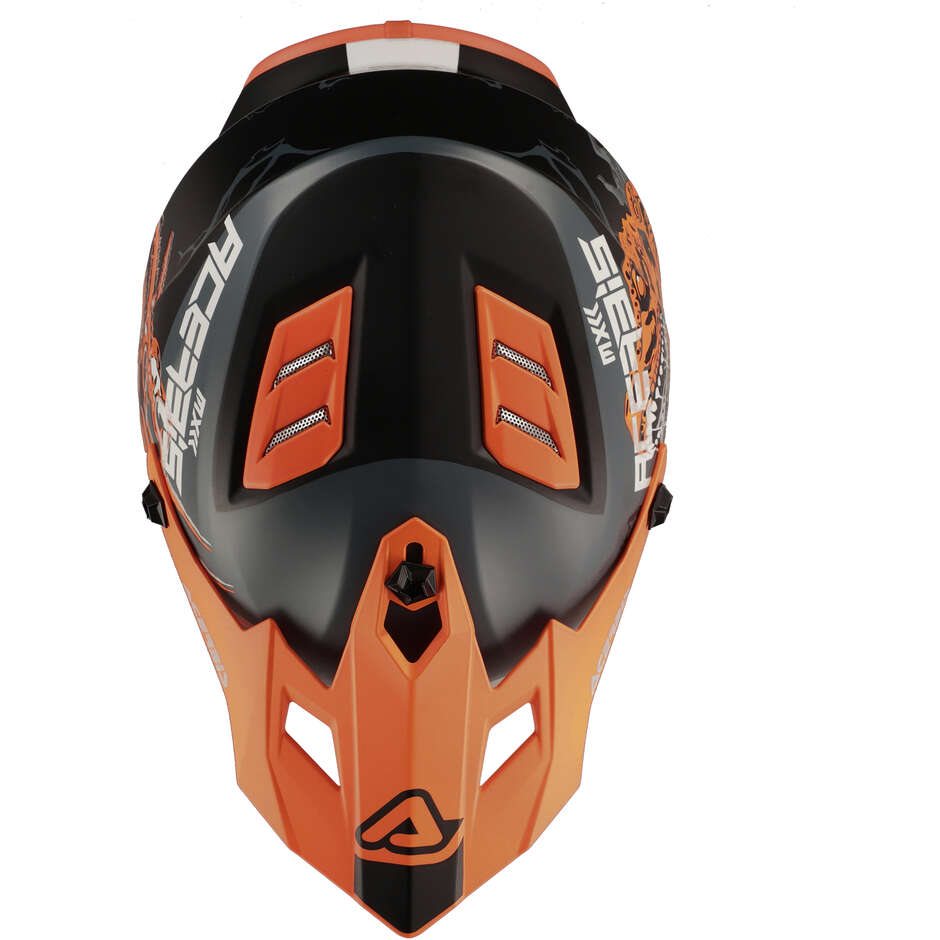 ACERBIS Kids PROFILE JUNIOR Motocross Enduro Helmet Black Orange Fluo