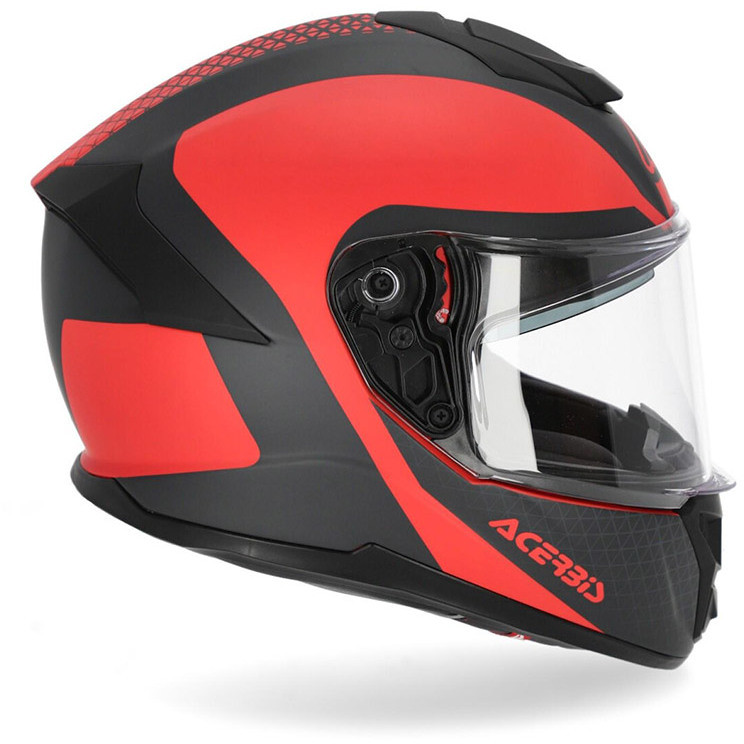 Acerbis Krapon Integral Motorcycle Helmet In Matt Black Red Fiber
