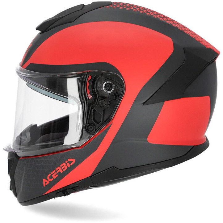 Acerbis Krapon Integral Motorcycle Helmet In Matt Black Red Fiber