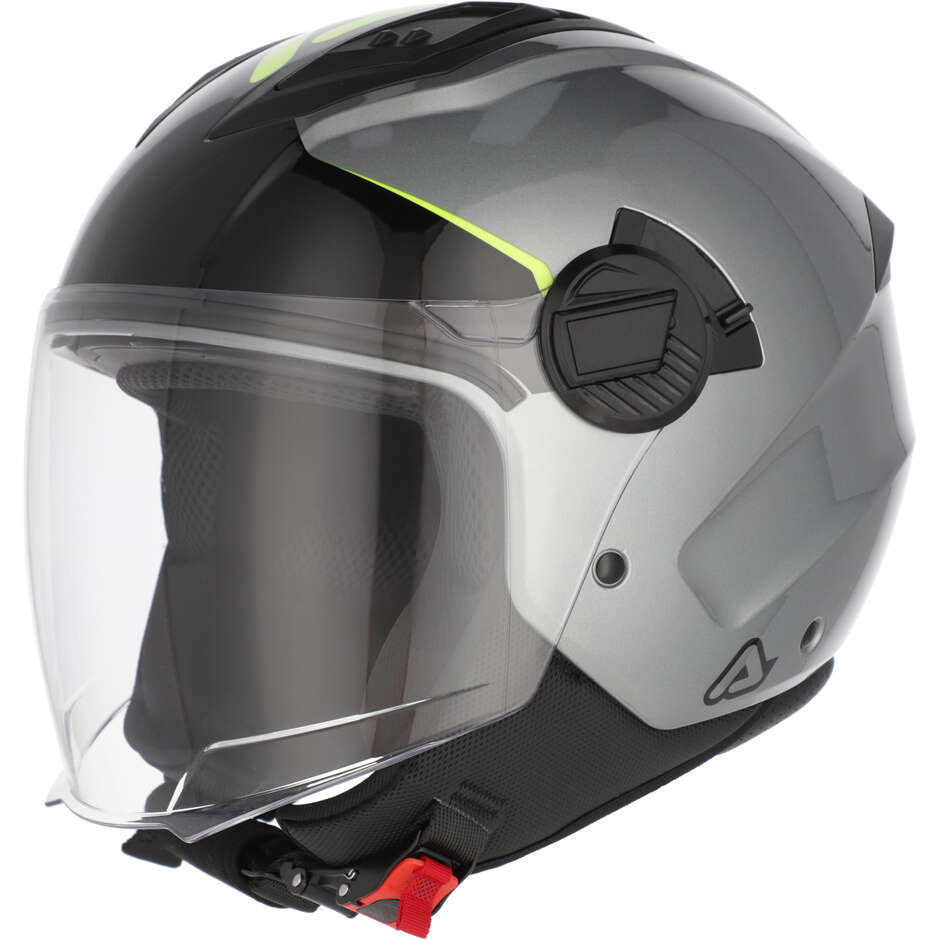 Acerbis Levante Jet Motorcycle Helmet Grey Yellow