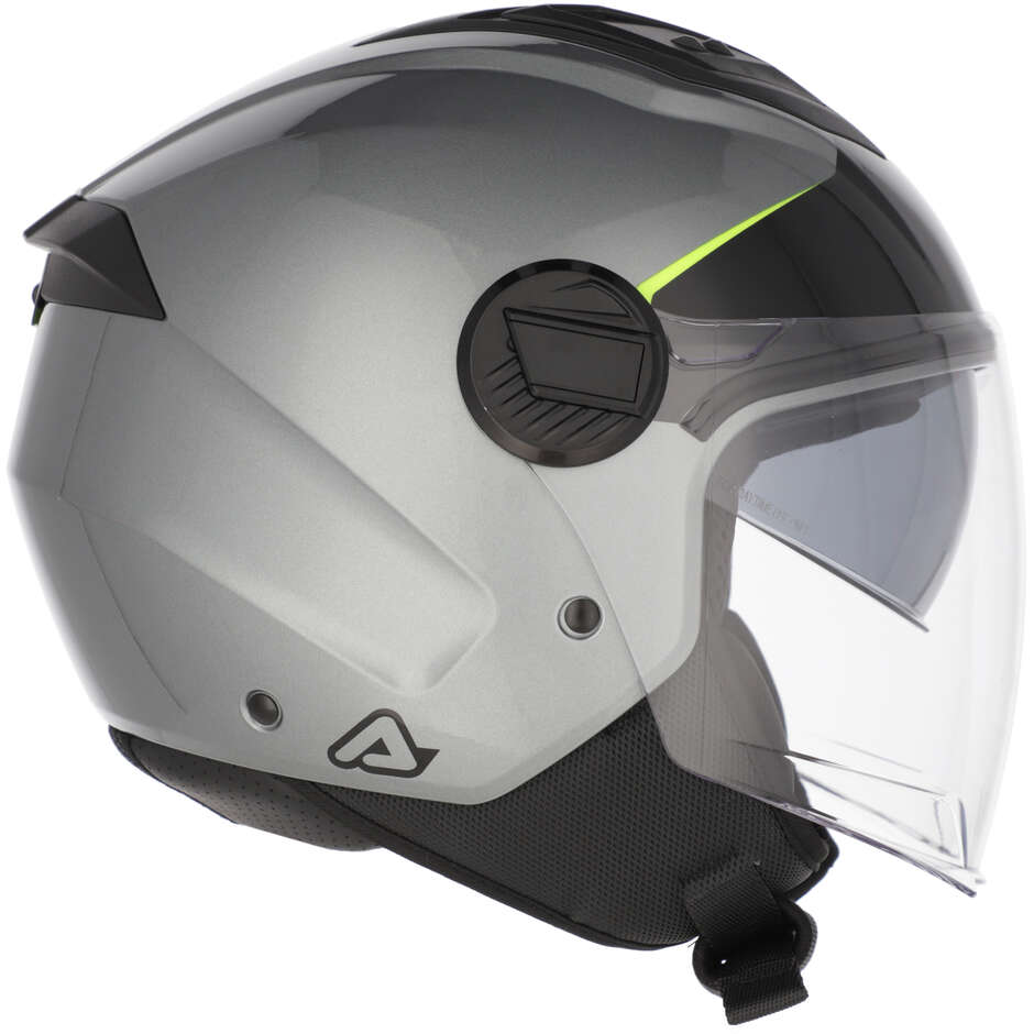 Acerbis Levante Jet Motorcycle Helmet Grey Yellow