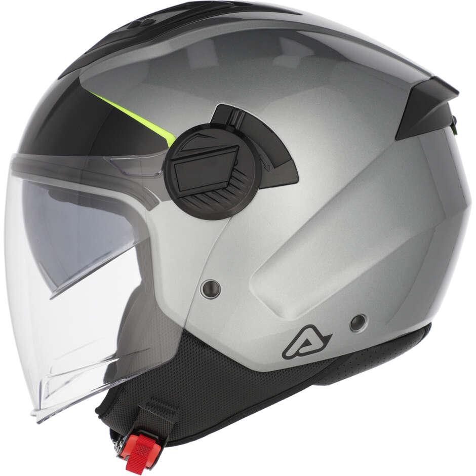 Acerbis Levante Jet Motorcycle Helmet Grey Yellow