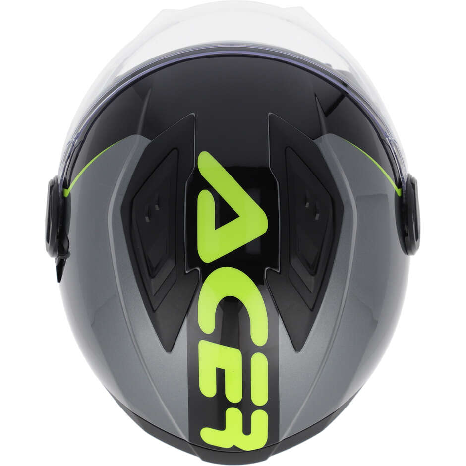 Acerbis Levante Jet Motorcycle Helmet Grey Yellow
