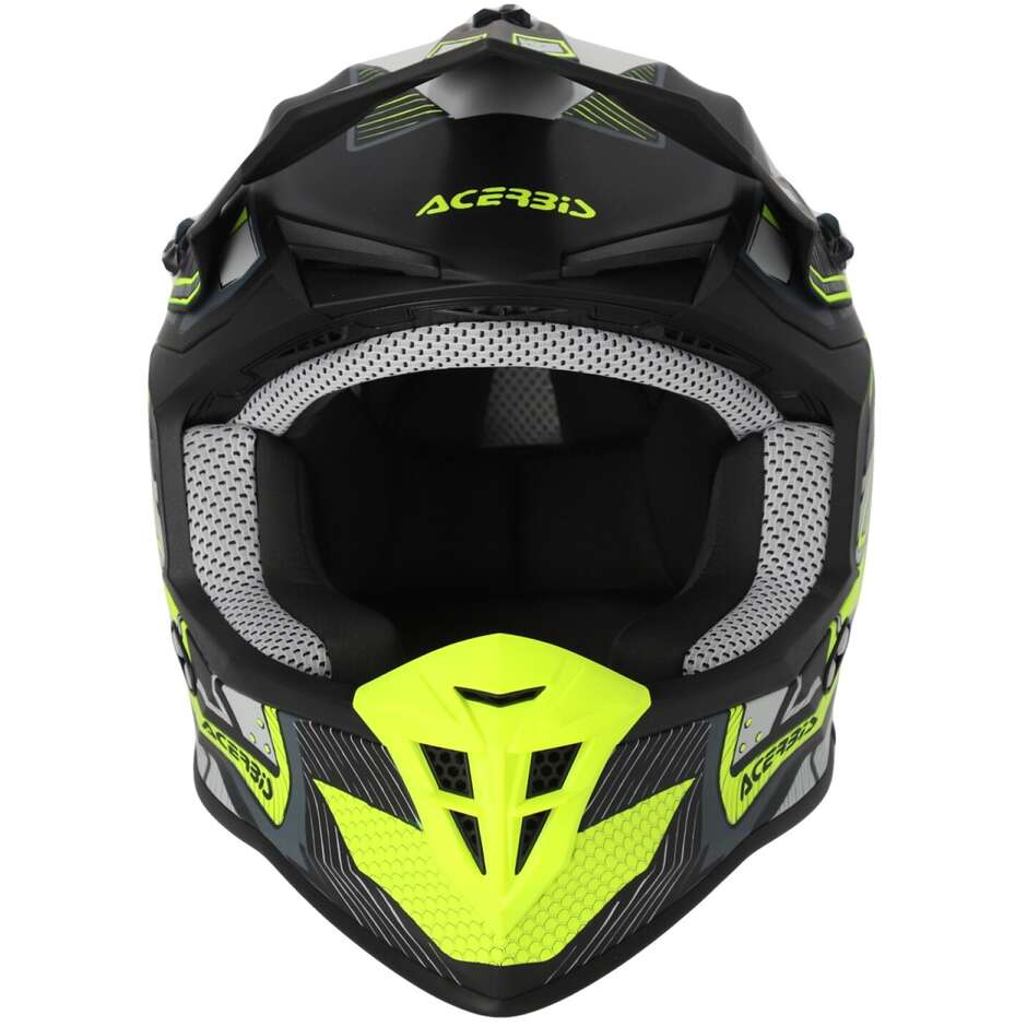 Acerbis LINEAR 2206 Black Yellow Fluo Cross Motorcycle Helmet