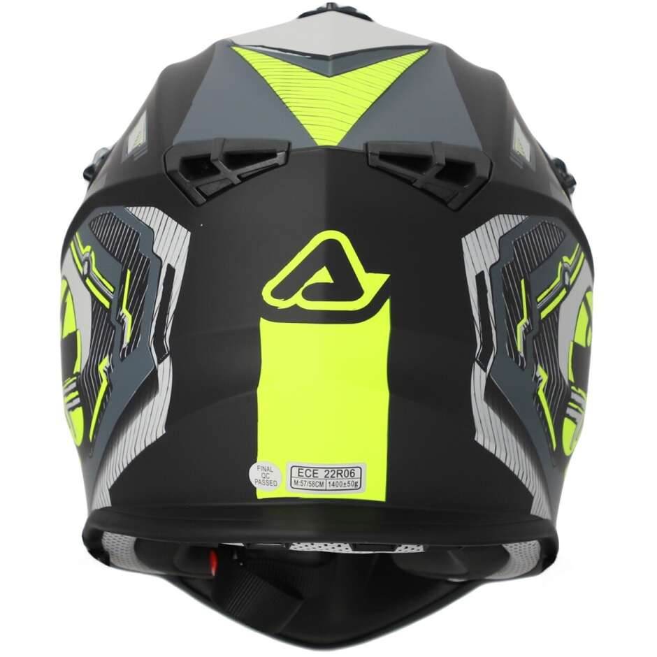 Acerbis LINEAR 2206 Black Yellow Fluo Cross Motorcycle Helmet