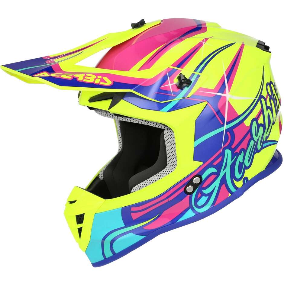 Acerbis LINEAR 2206 Gelb Lila Motocross Helm