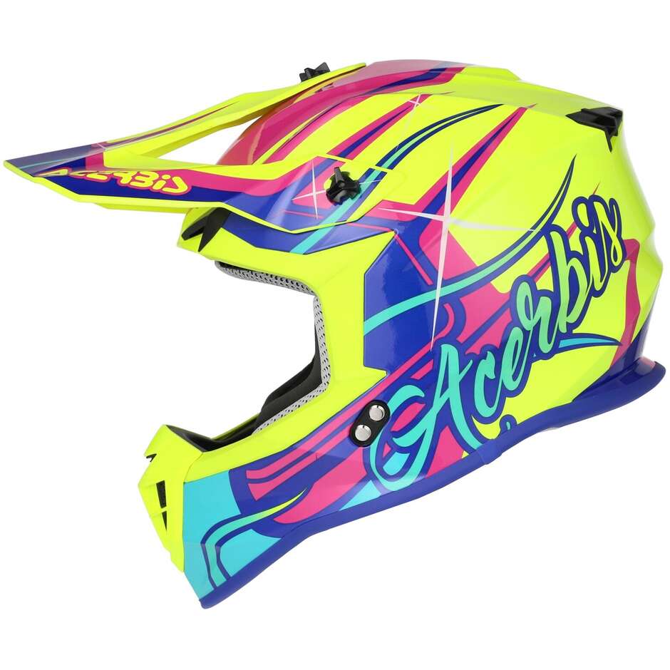 Acerbis LINEAR 2206 Gelb Lila Motocross Helm