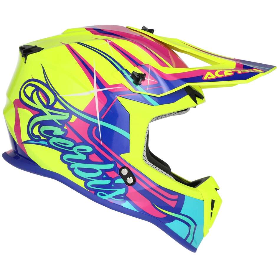 Acerbis LINEAR 2206 Gelb Lila Motocross Helm