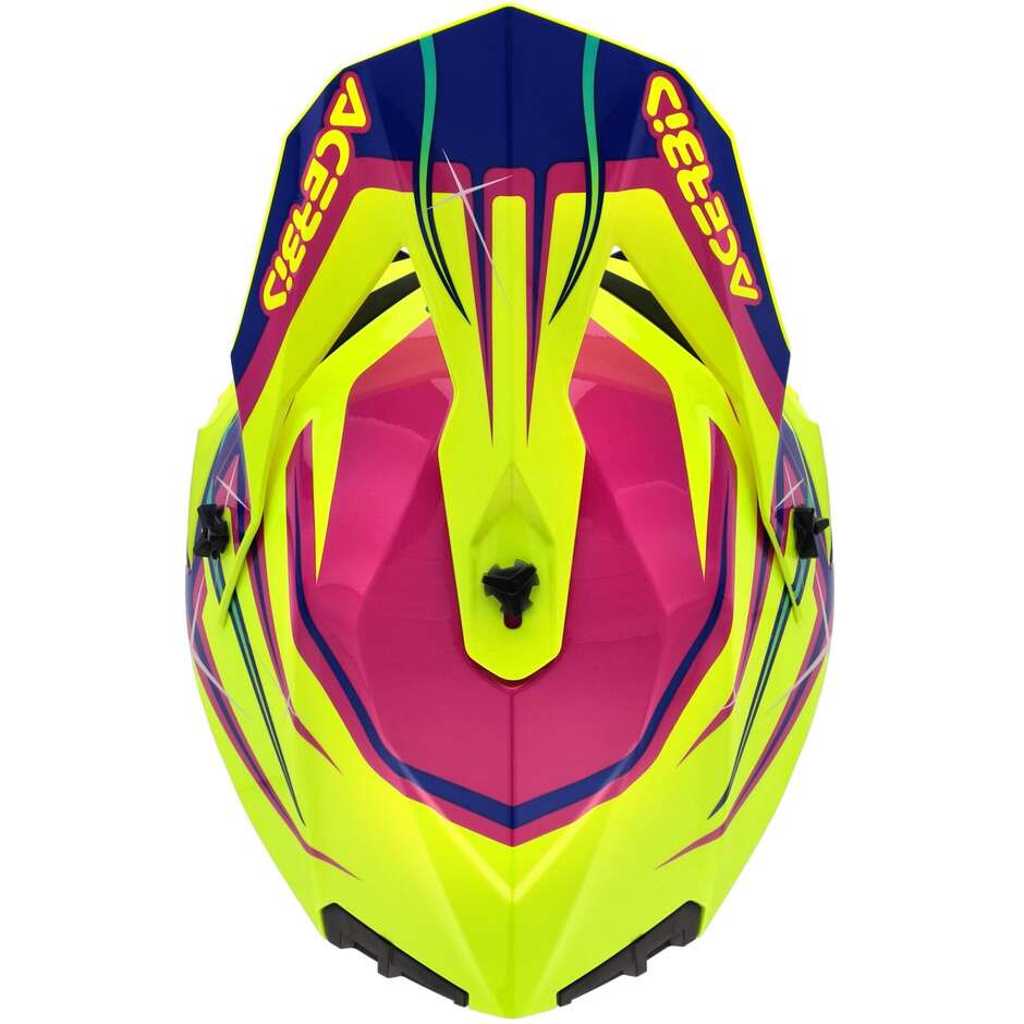 Acerbis LINEAR 2206 Gelb Lila Motocross Helm