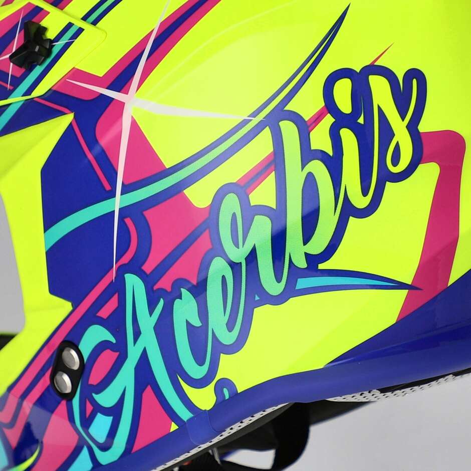 Acerbis LINEAR 2206 Gelb Lila Motocross Helm