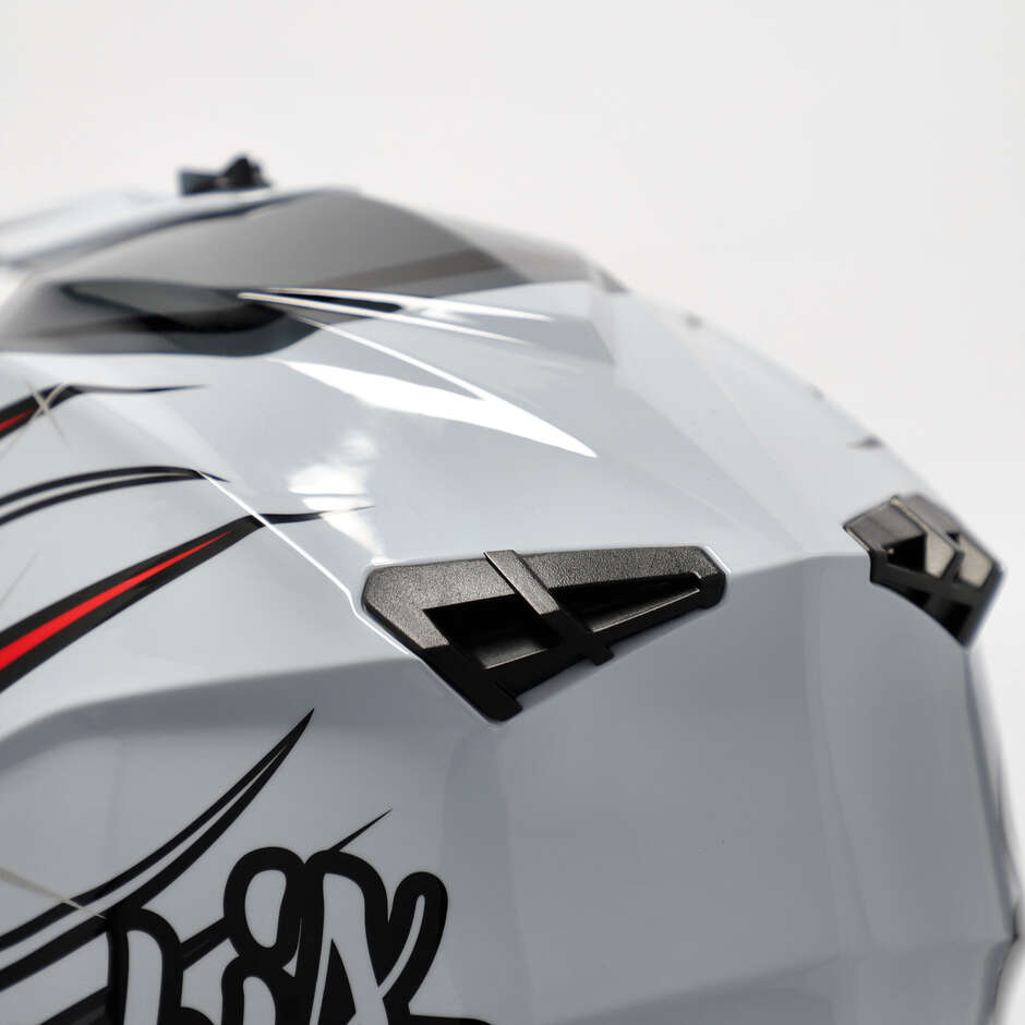 Acerbis LINEAR 2206 Motocross-Helm Grau Rot