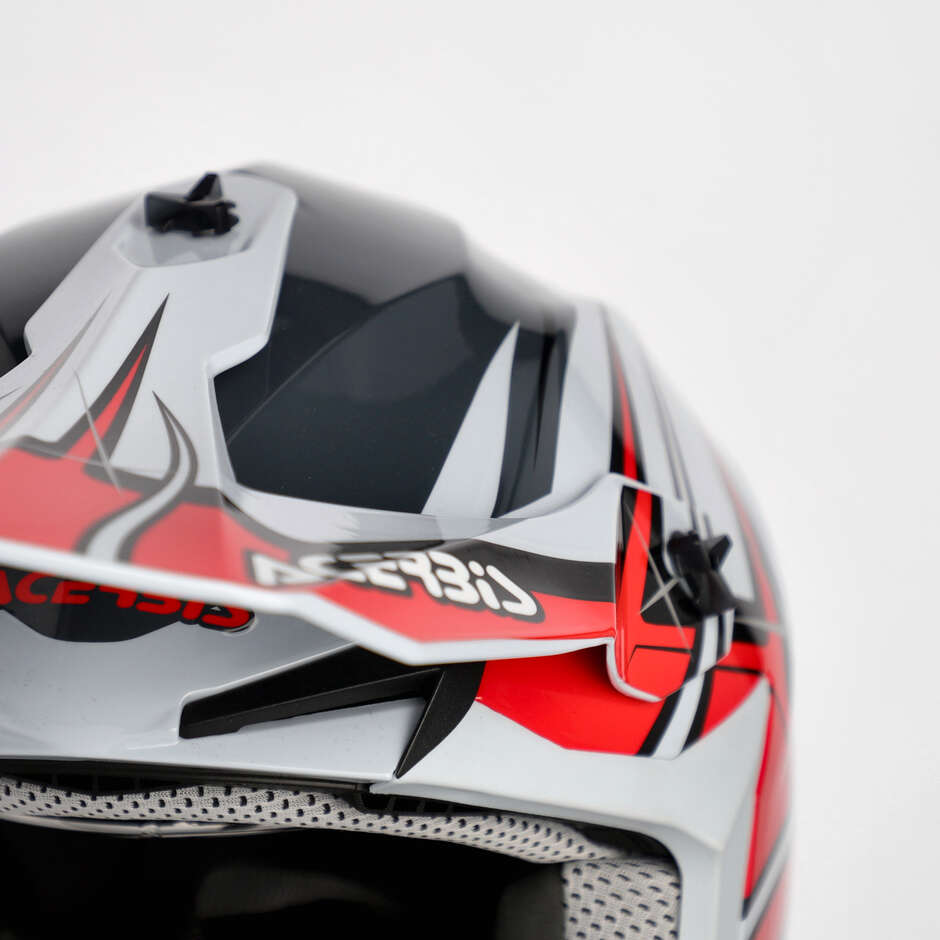 Acerbis LINEAR 2206 Motocross-Helm Grau Rot