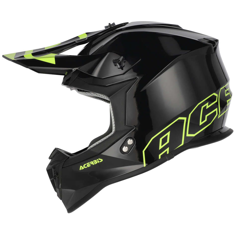 Acerbis LINEAR 2206 Motocross Helmet Black Fluorescent Yellow