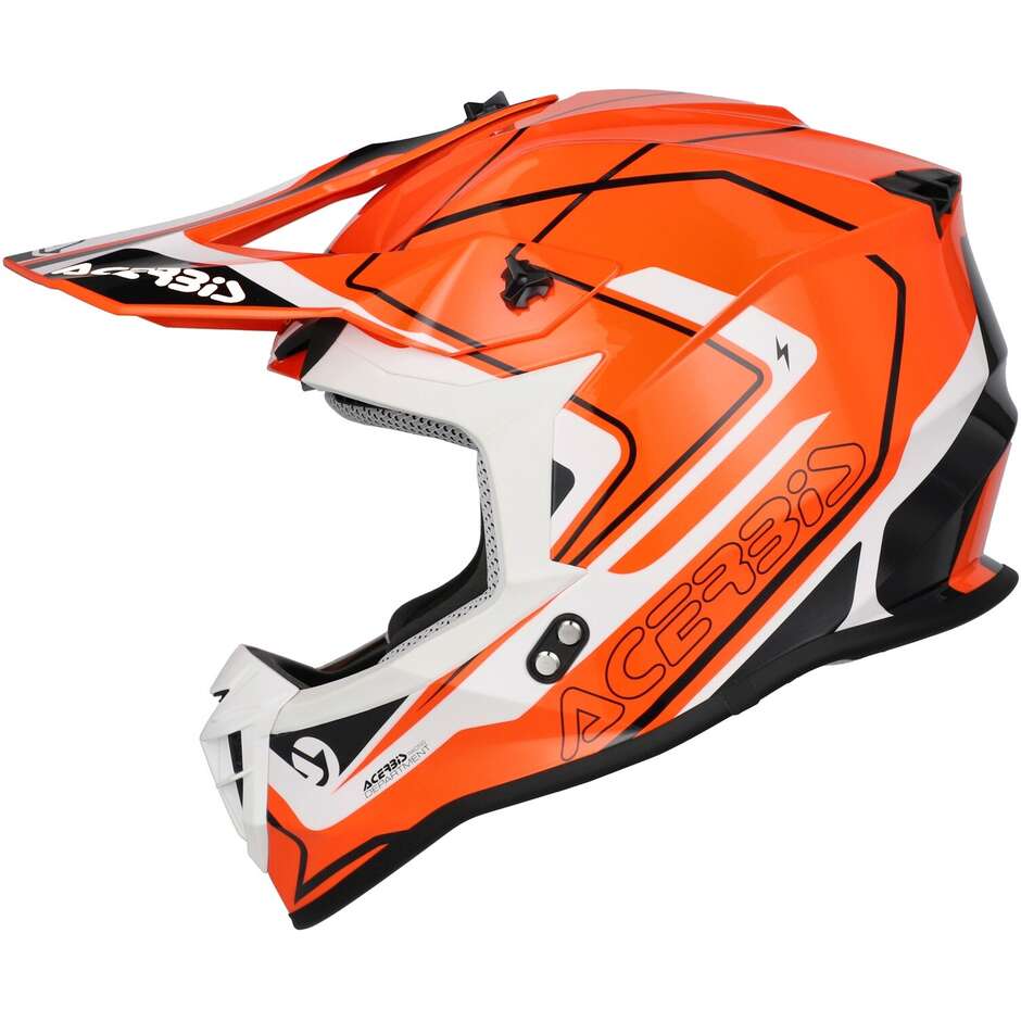 Acerbis LINEAR 2206 Orange White Motocross Helmet