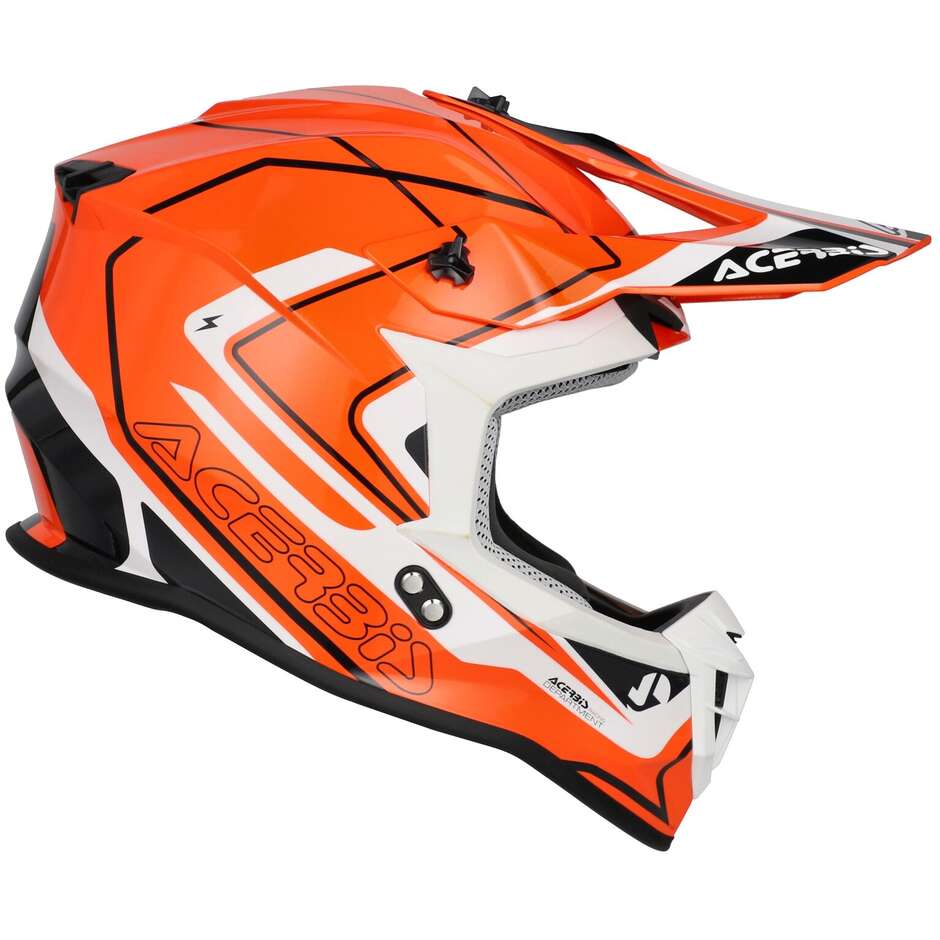 Acerbis LINEAR 2206 Orange White Motocross Helmet