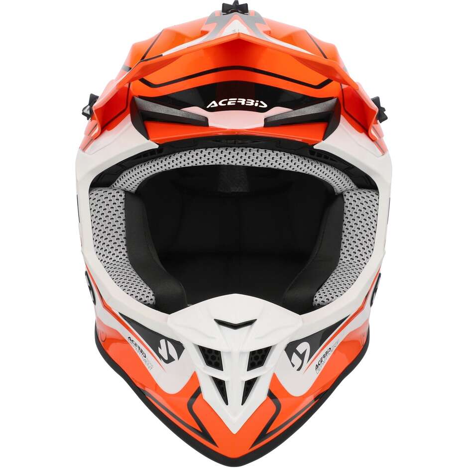 Acerbis LINEAR 2206 Orange White Motocross Helmet